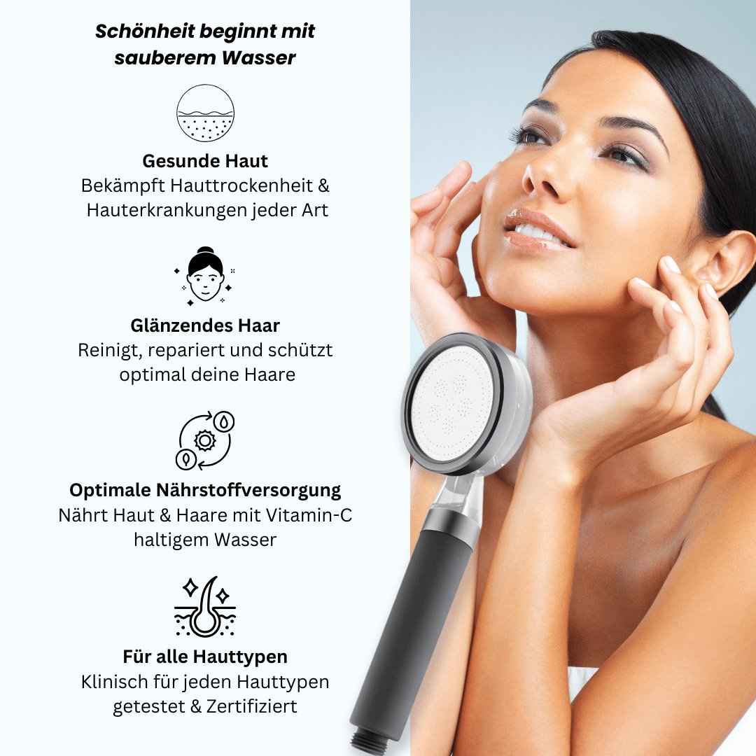 Elekshower Duschkopf mit Vitamin-C & Sedimentfilter